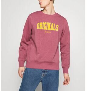 Jack & Jones Pullover Sweatshirt Original Long Sleeve Crew Neck Red Size Large